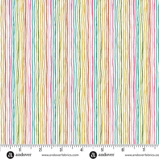 Makower Fabrics | Whiskers | Yarn Stripe | Cream
