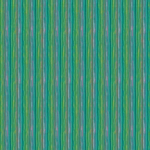 Makower Fabrics | Whiskers | Yarn Stripe | Teal