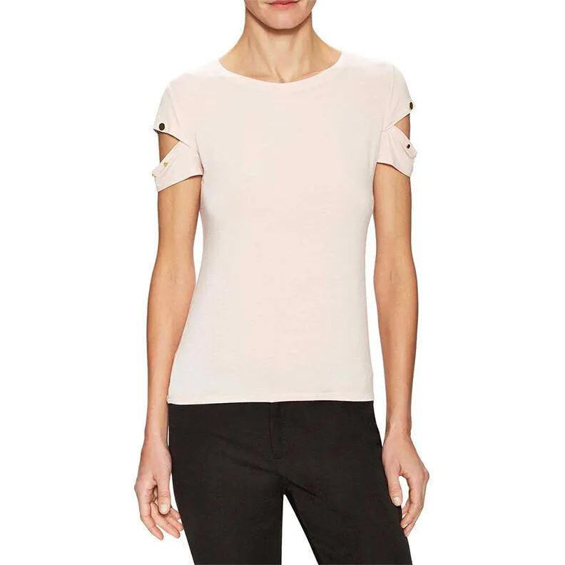 Malak Gold Snap Top - Pale Blush