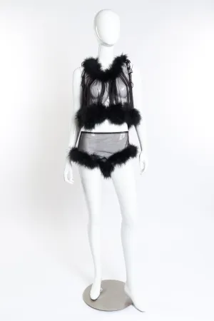 Marabou Trim Top & Short Set
