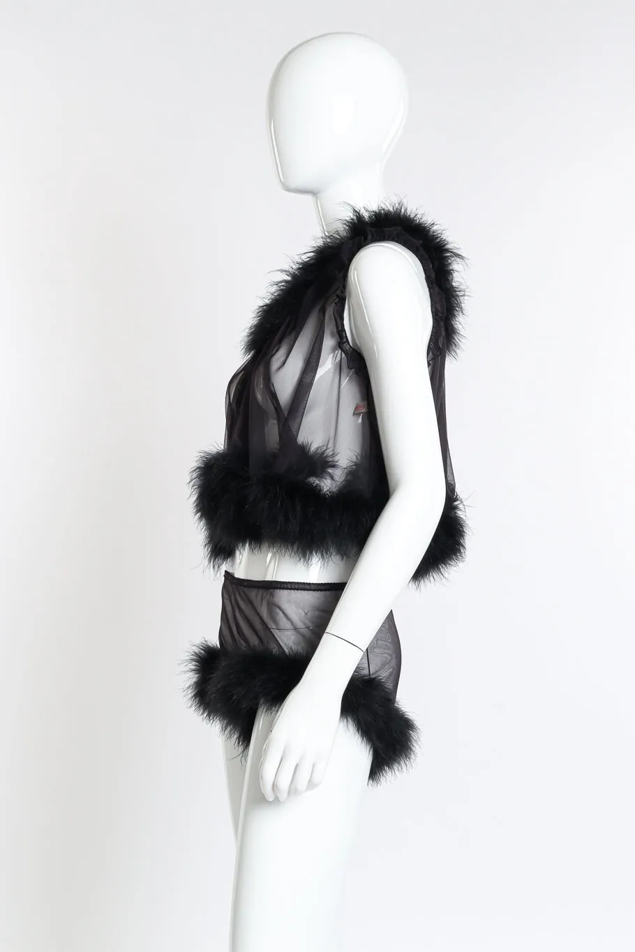 Marabou Trim Top & Short Set