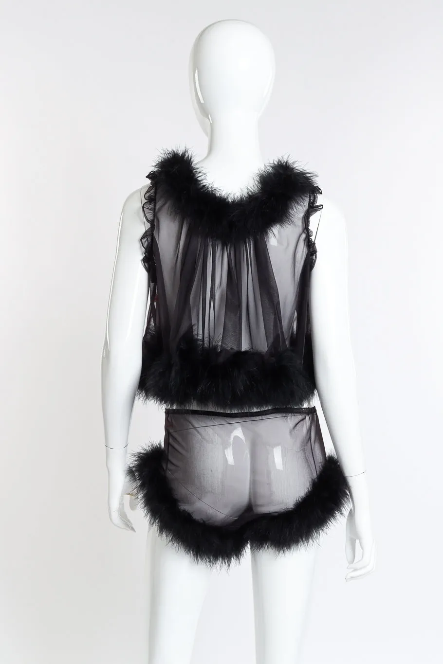 Marabou Trim Top & Short Set
