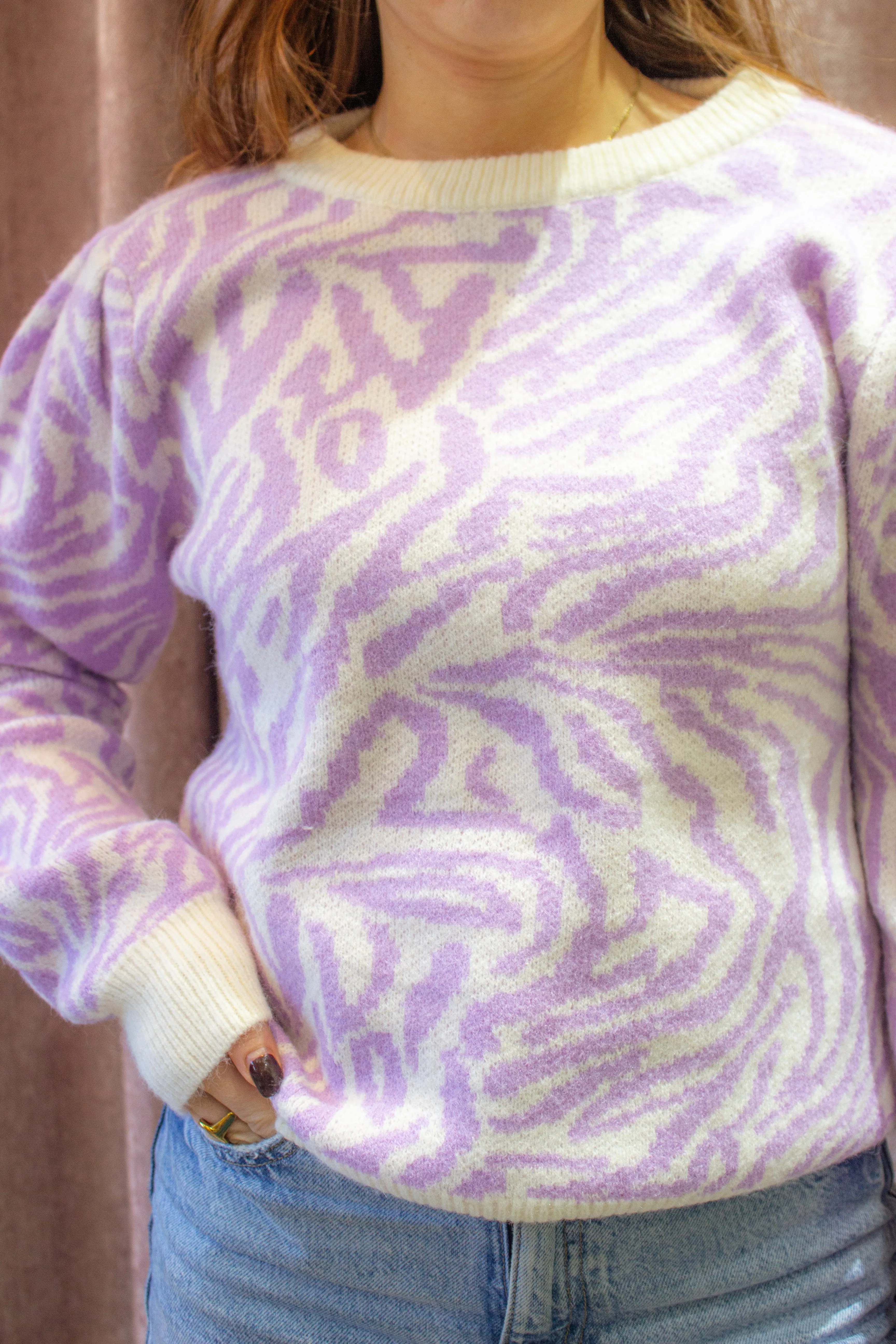 Marble Puff Sleeve Jumper