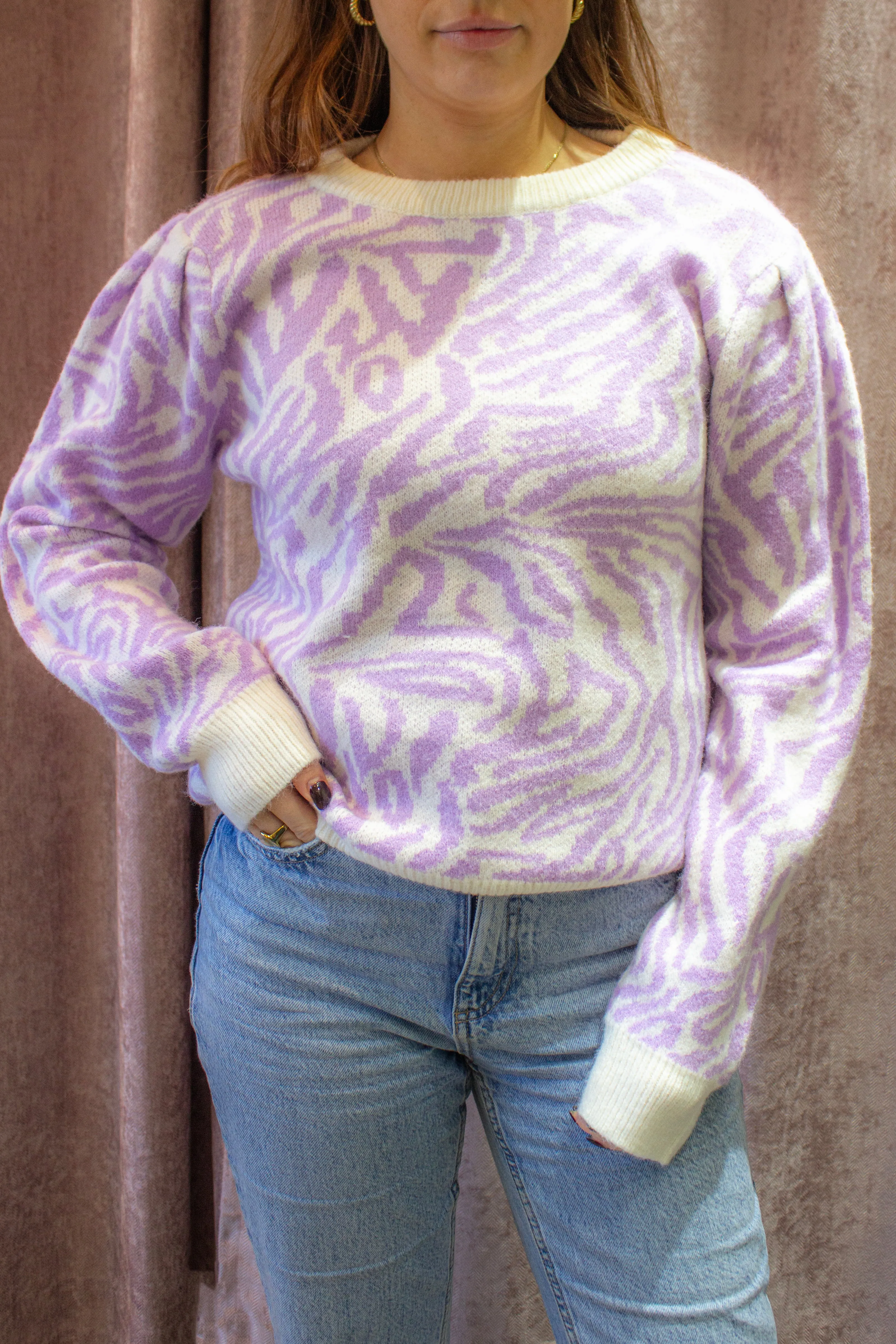 Marble Puff Sleeve Jumper