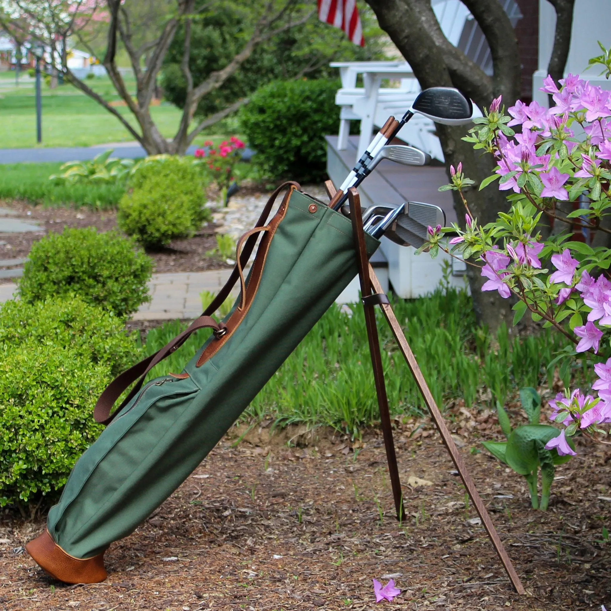 MB Light Spruce-Dark Leather Sunday Golf Bag