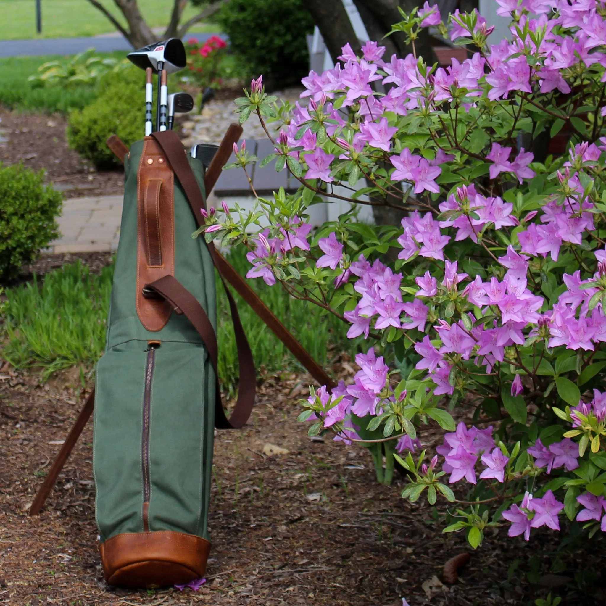MB Light Spruce-Dark Leather Sunday Golf Bag