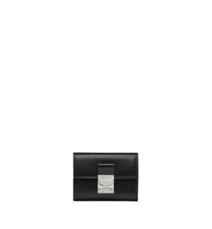 MCM PATRICIA TRIFOLD WALLET IN SPANISH LEATHER  BLACK