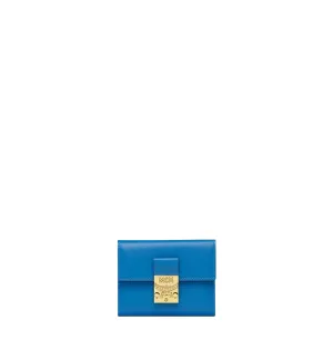 MCM PATRICIA TRIFOLD WALLET IN SPANISH LEATHER VALLARTA BLUE