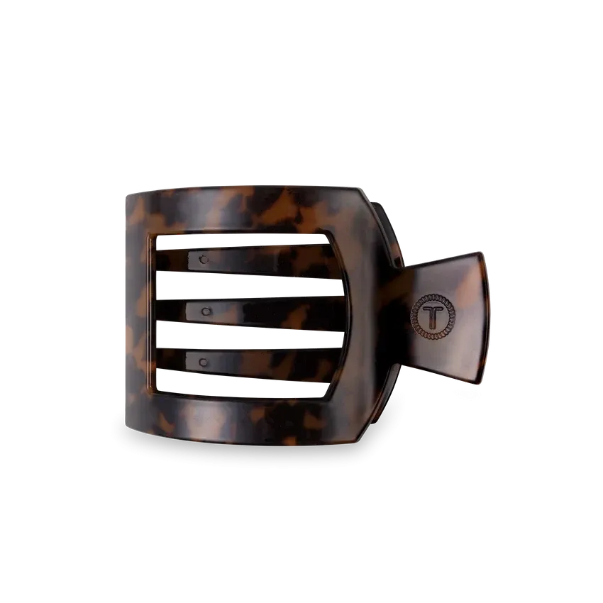 Medium Teleties Flat Square Clip - Tortoise