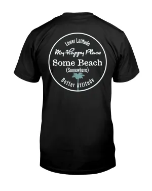 Men's Some Beach Somewhere Latitude Attitude Cotton T-Shirt w/Chest Logo
