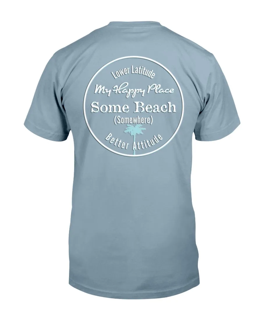 Men's Some Beach Somewhere Latitude Attitude Cotton T-Shirt w/Chest Logo