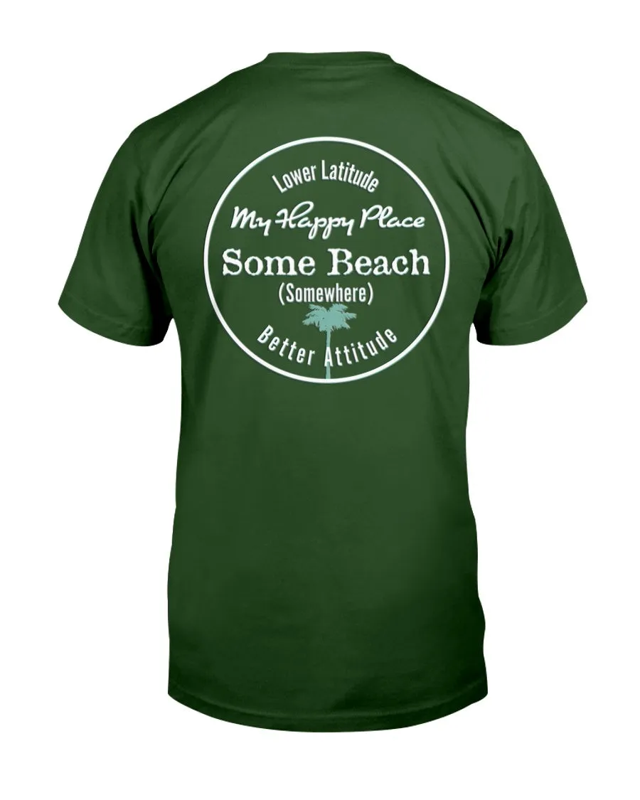 Men's Some Beach Somewhere Latitude Attitude Cotton T-Shirt w/Chest Logo