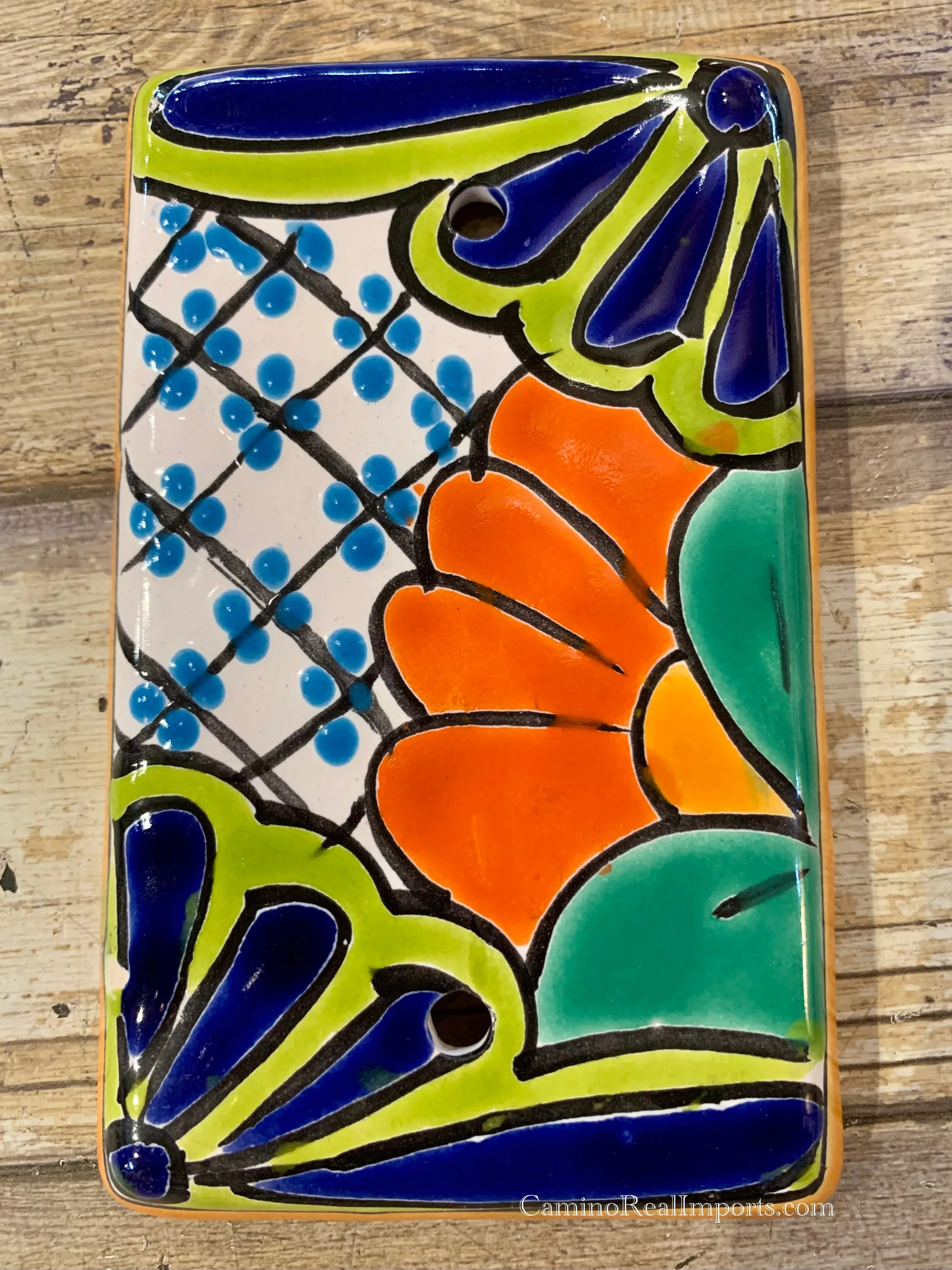 Mexican Talavera Pottery Blank Switch Plate TBSP009