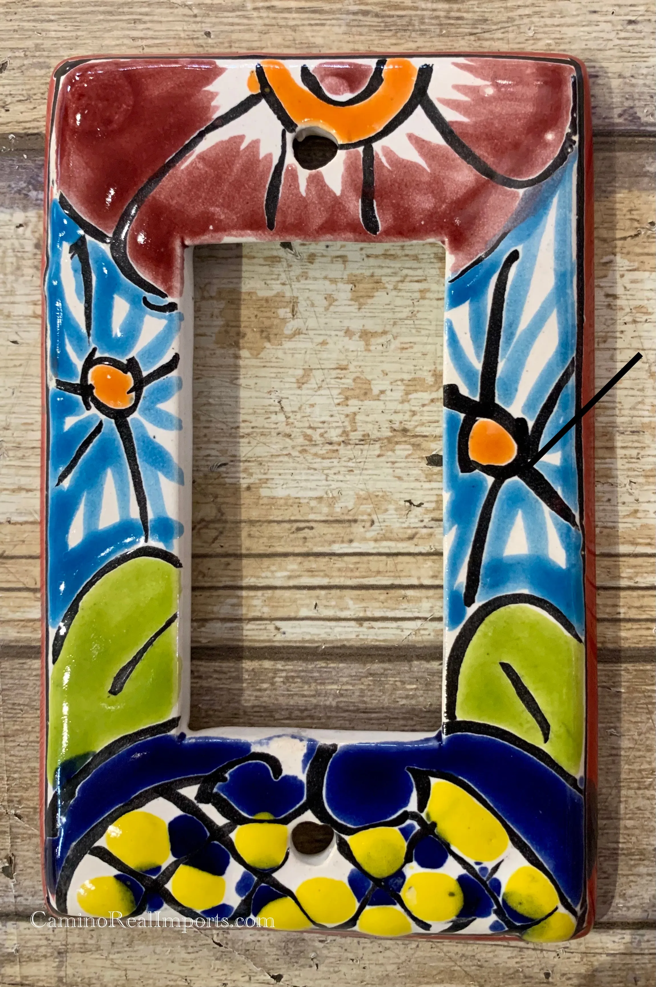 Mexican Talavera Pottery Rocker  Switch Plate TRSP006