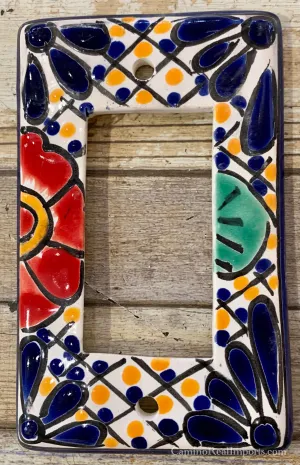 MEXICAN TALAVERA POTTERY ROCKER  SWITCH PLATE TRSP011