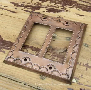 Mexican Tin Double Rocker Switch Plate Covers