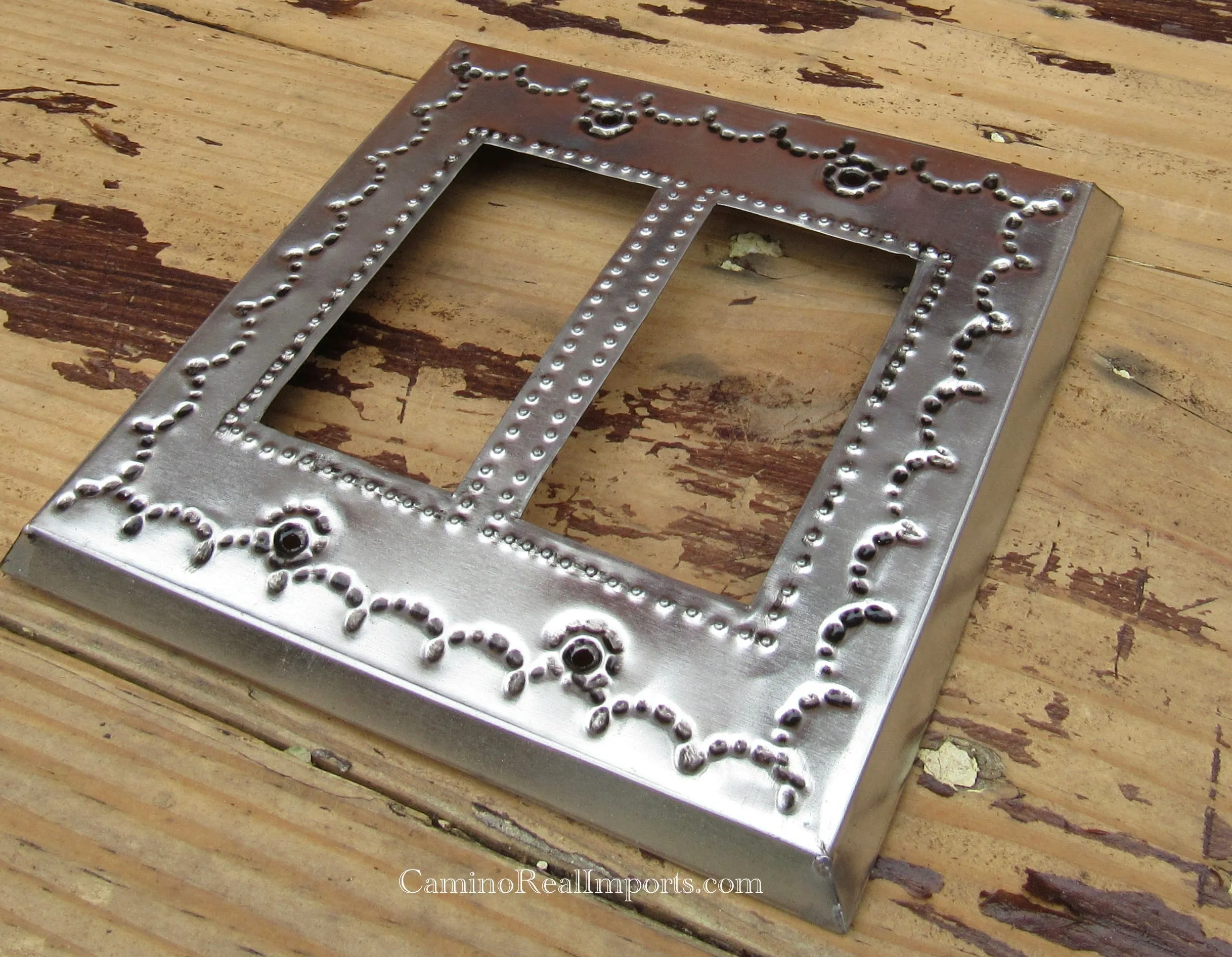 Mexican Tin Double Rocker Switch Plate Covers