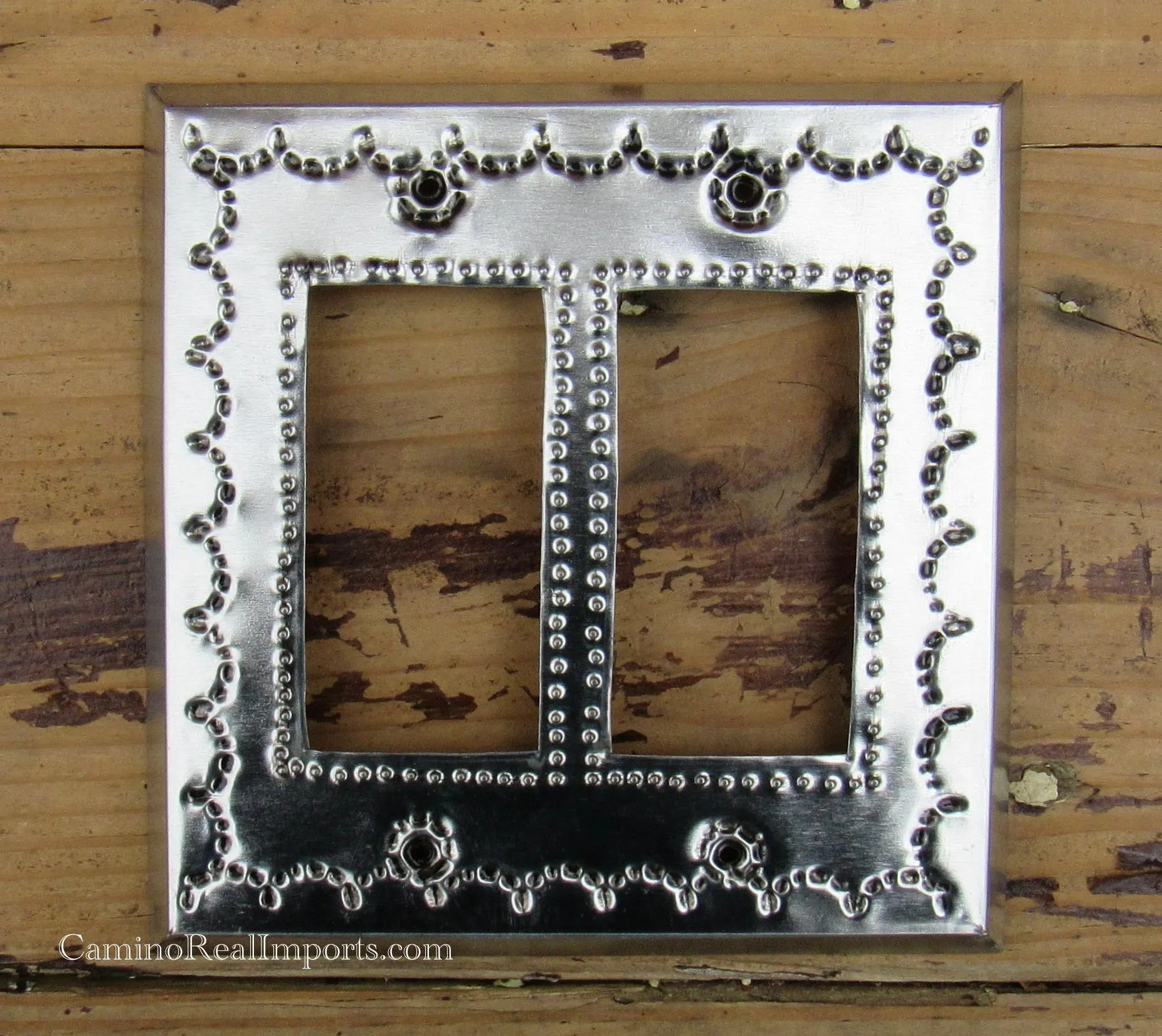 Mexican Tin Double Rocker Switch Plate Covers