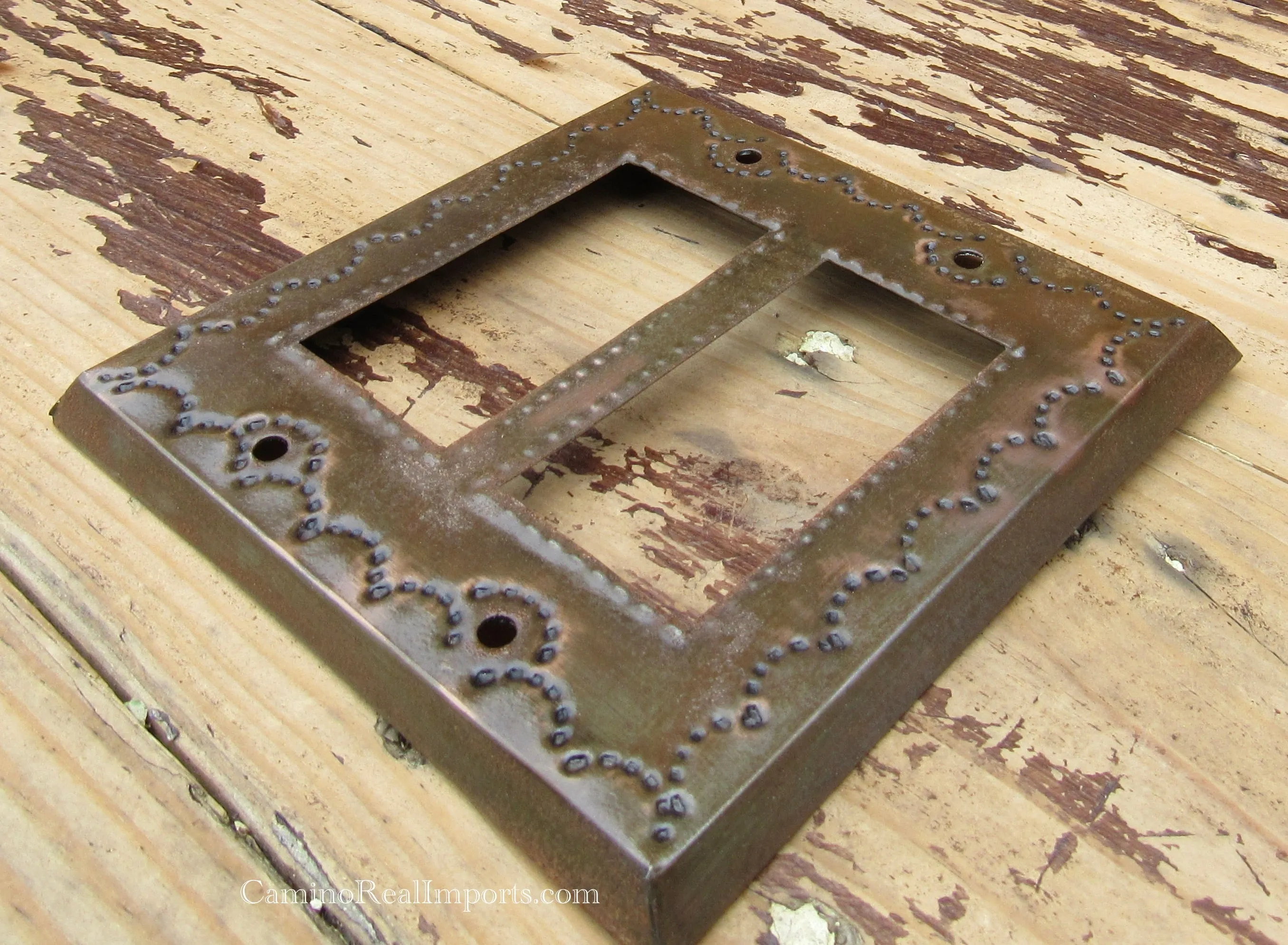 Mexican Tin Double Rocker Switch Plate Covers