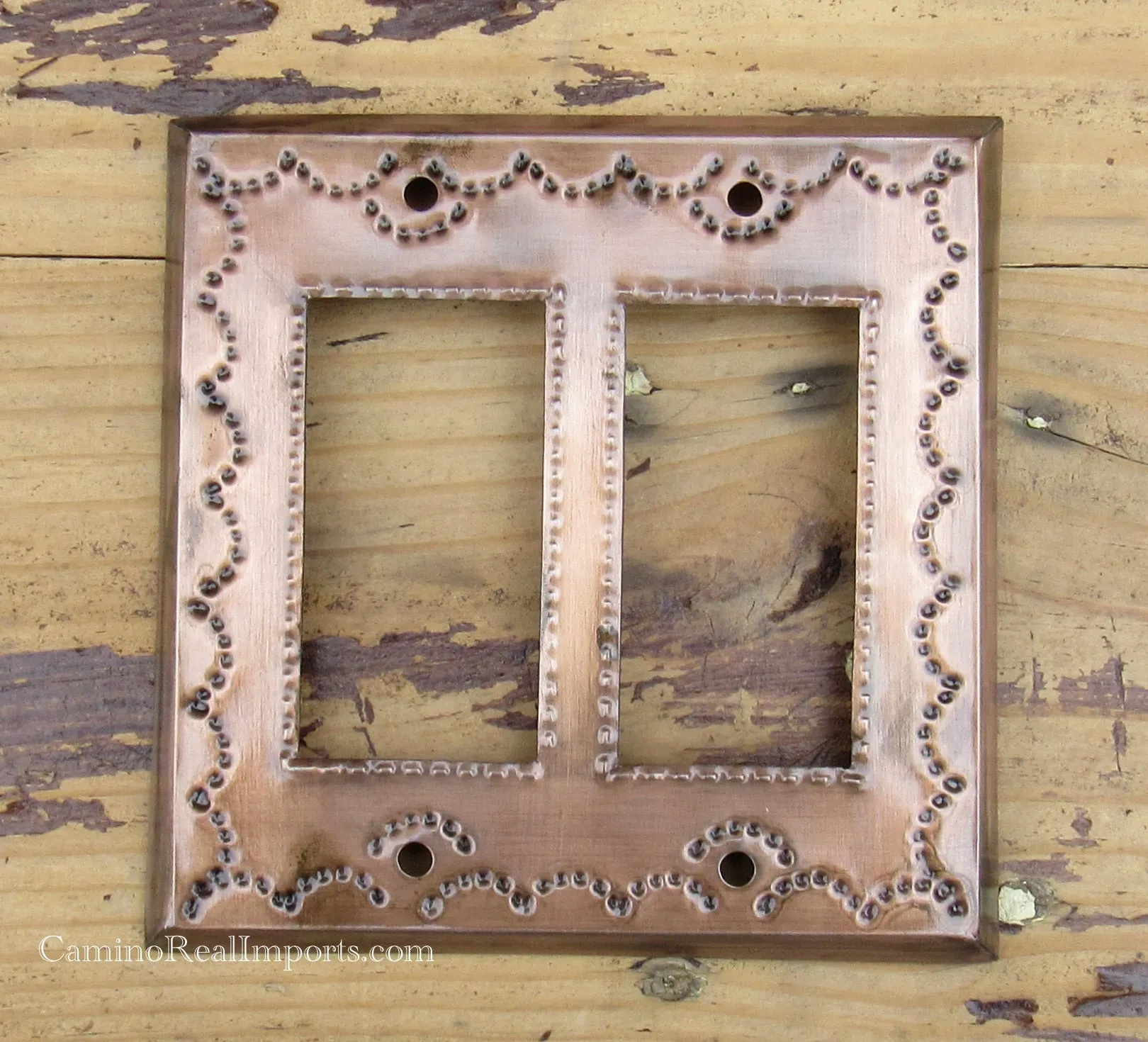 Mexican Tin Double Rocker Switch Plate Covers