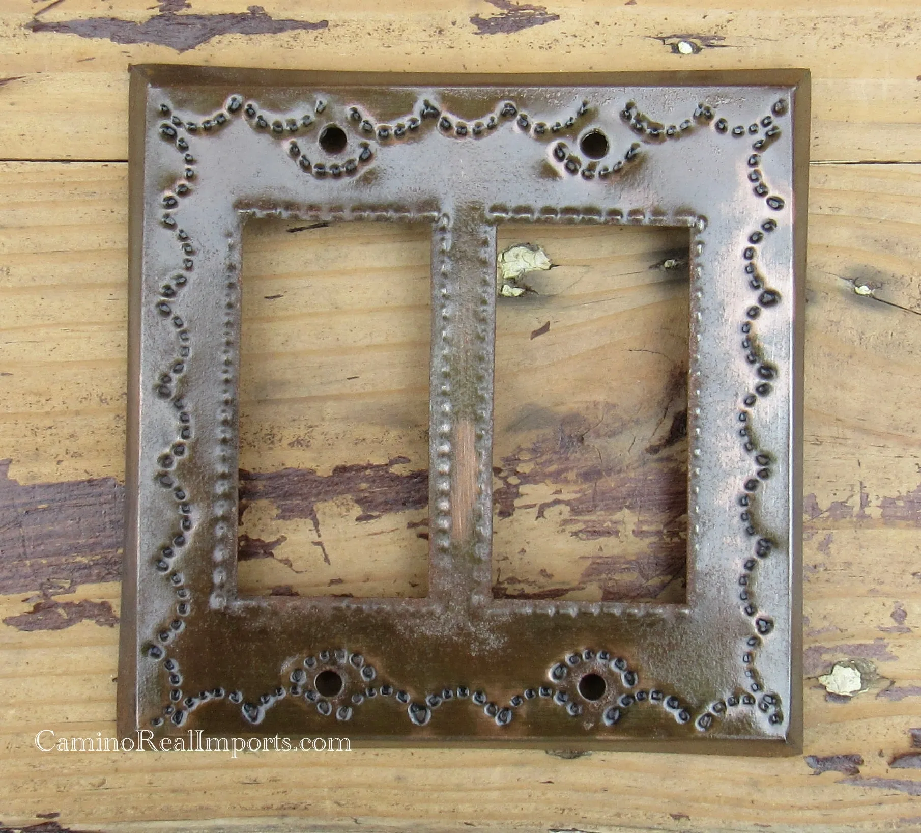 Mexican Tin Double Rocker Switch Plate Covers