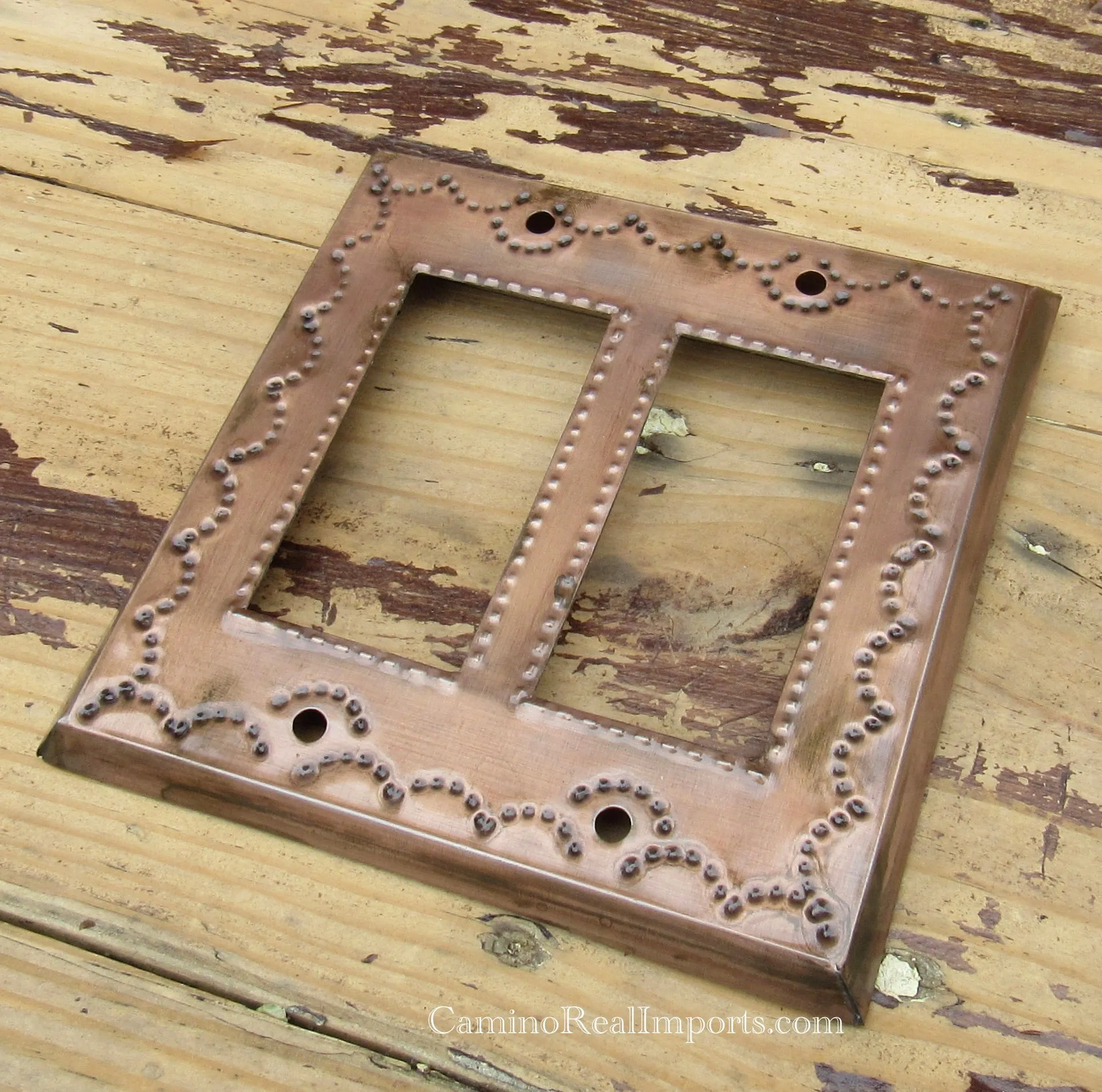 Mexican Tin Double Rocker Switch Plate Covers