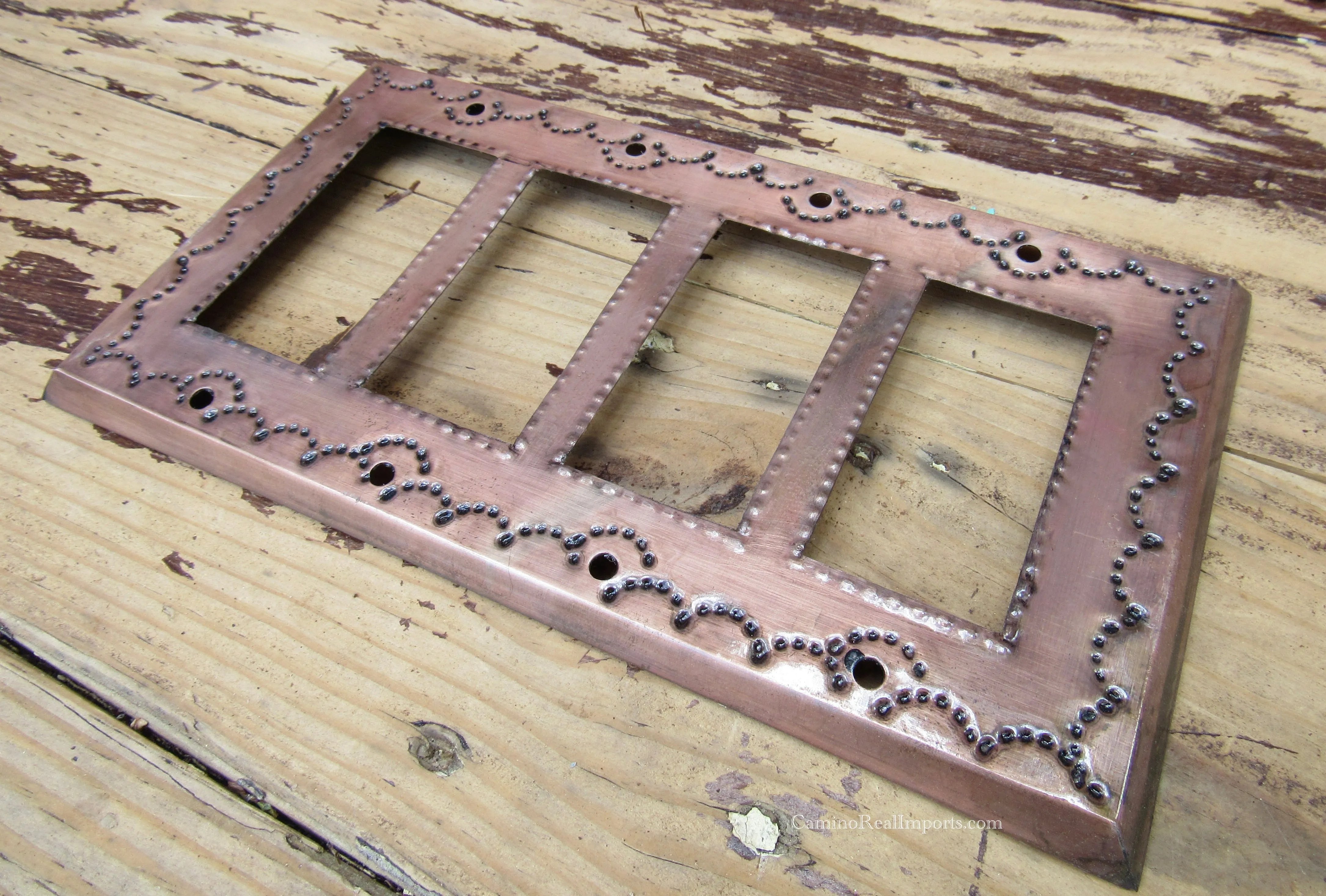 Mexican Tin Quadruple Rocker Switch Plate Covers