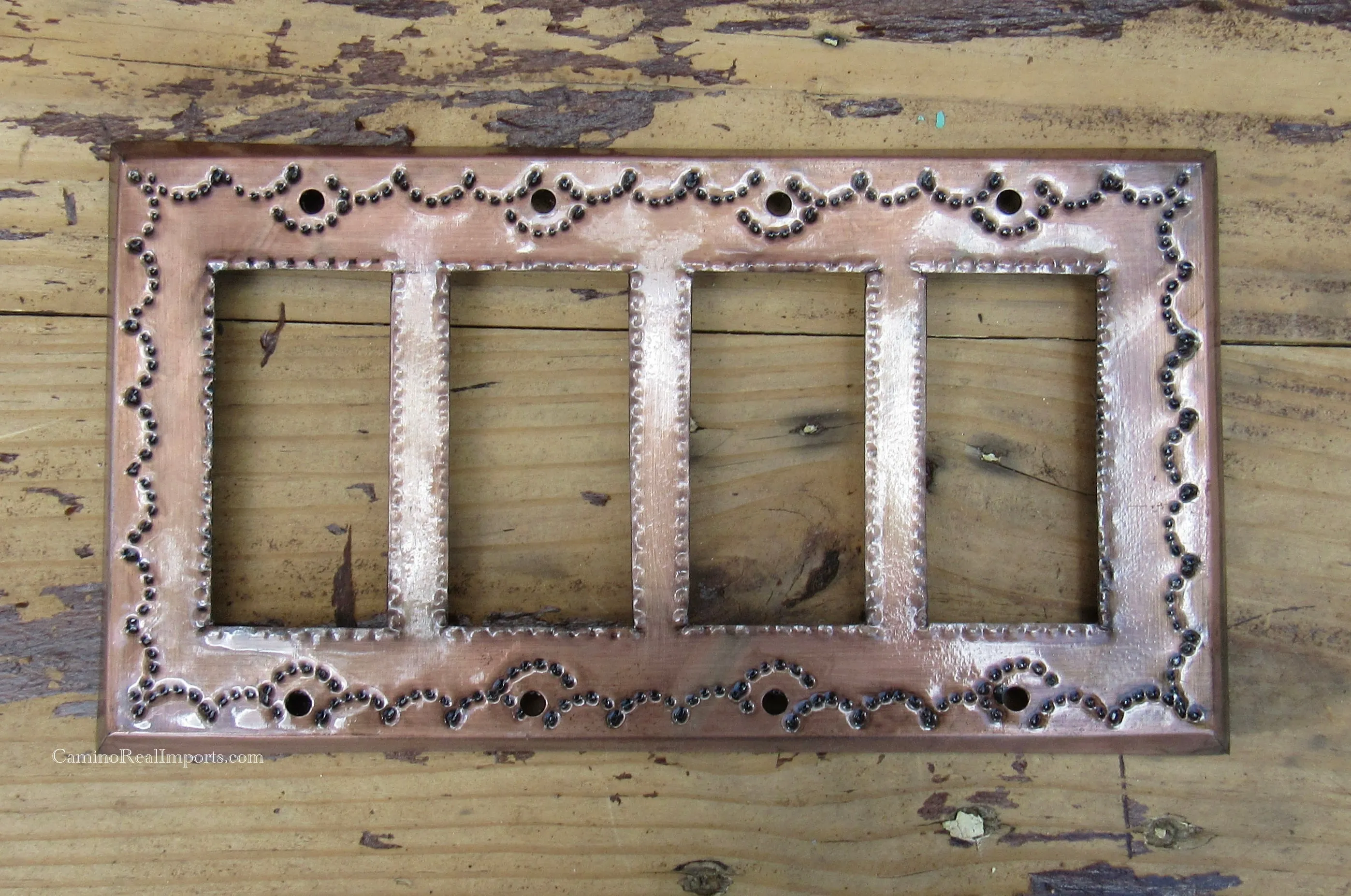 Mexican Tin Quadruple Rocker Switch Plate Covers