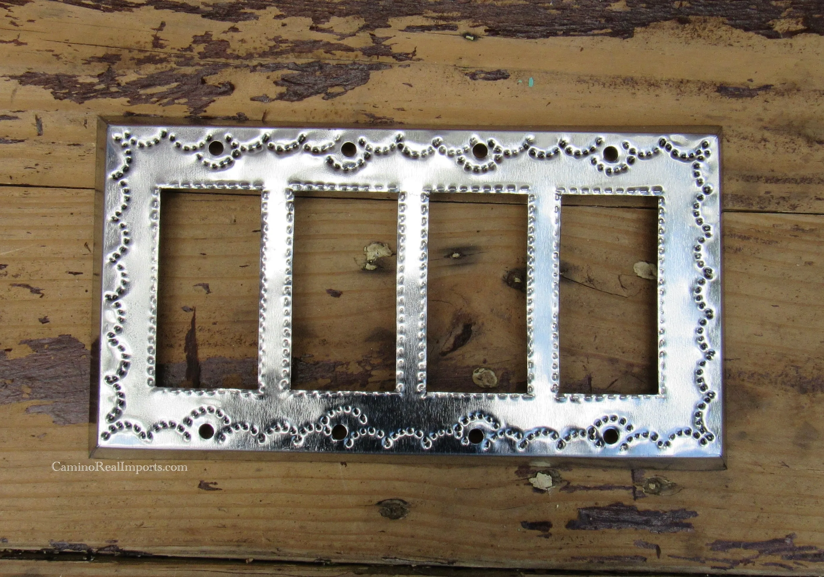 Mexican Tin Quadruple Rocker Switch Plate Covers