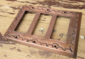 Mexican Tin Triple Rocker Switch Plate Covers