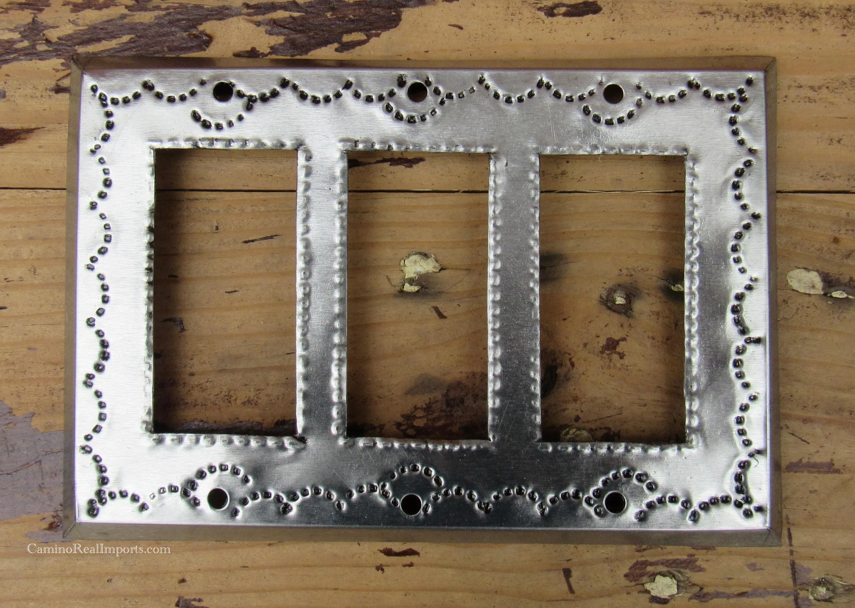 Mexican Tin Triple Rocker Switch Plate Covers