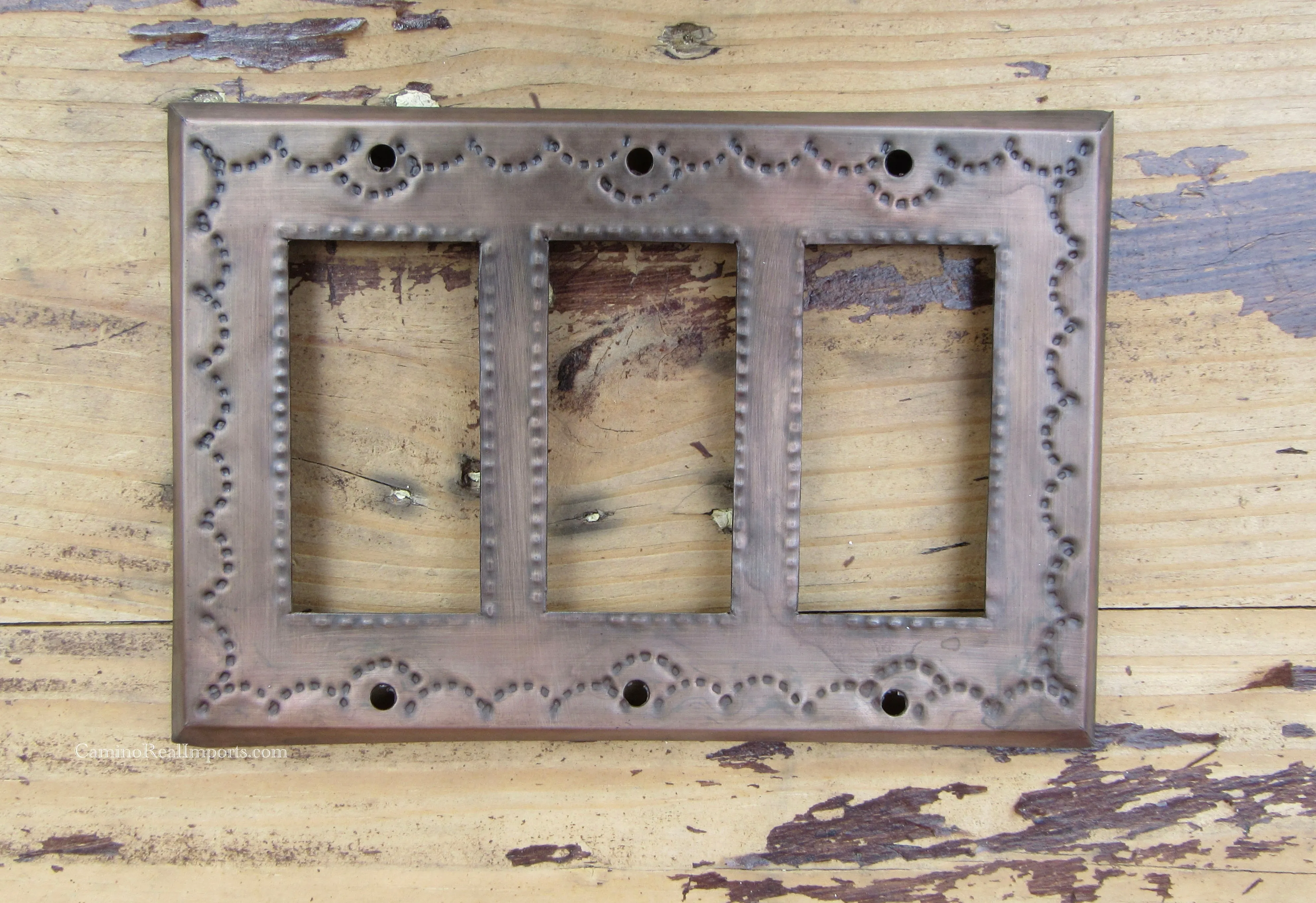 Mexican Tin Triple Rocker Switch Plate Covers