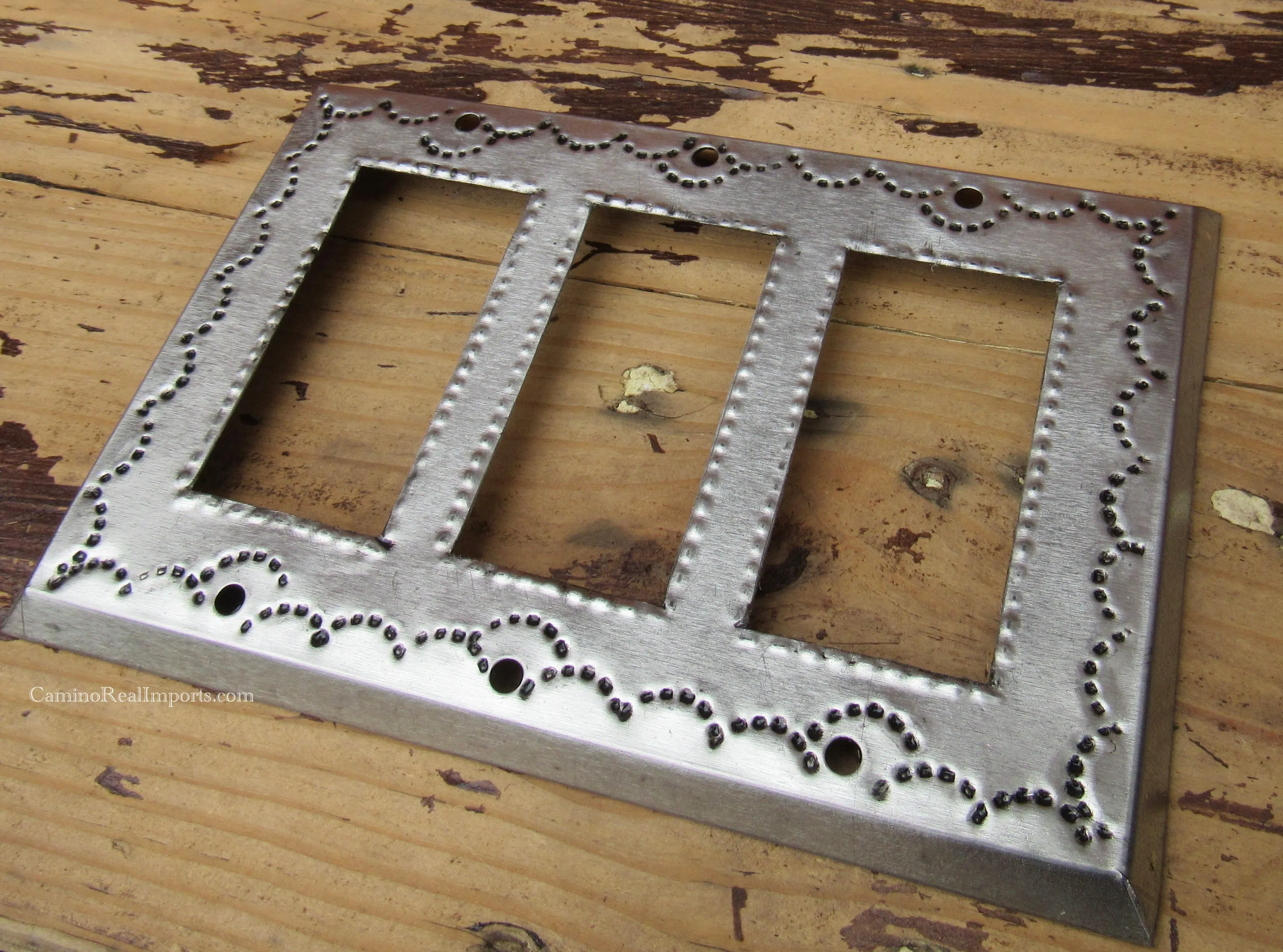 Mexican Tin Triple Rocker Switch Plate Covers