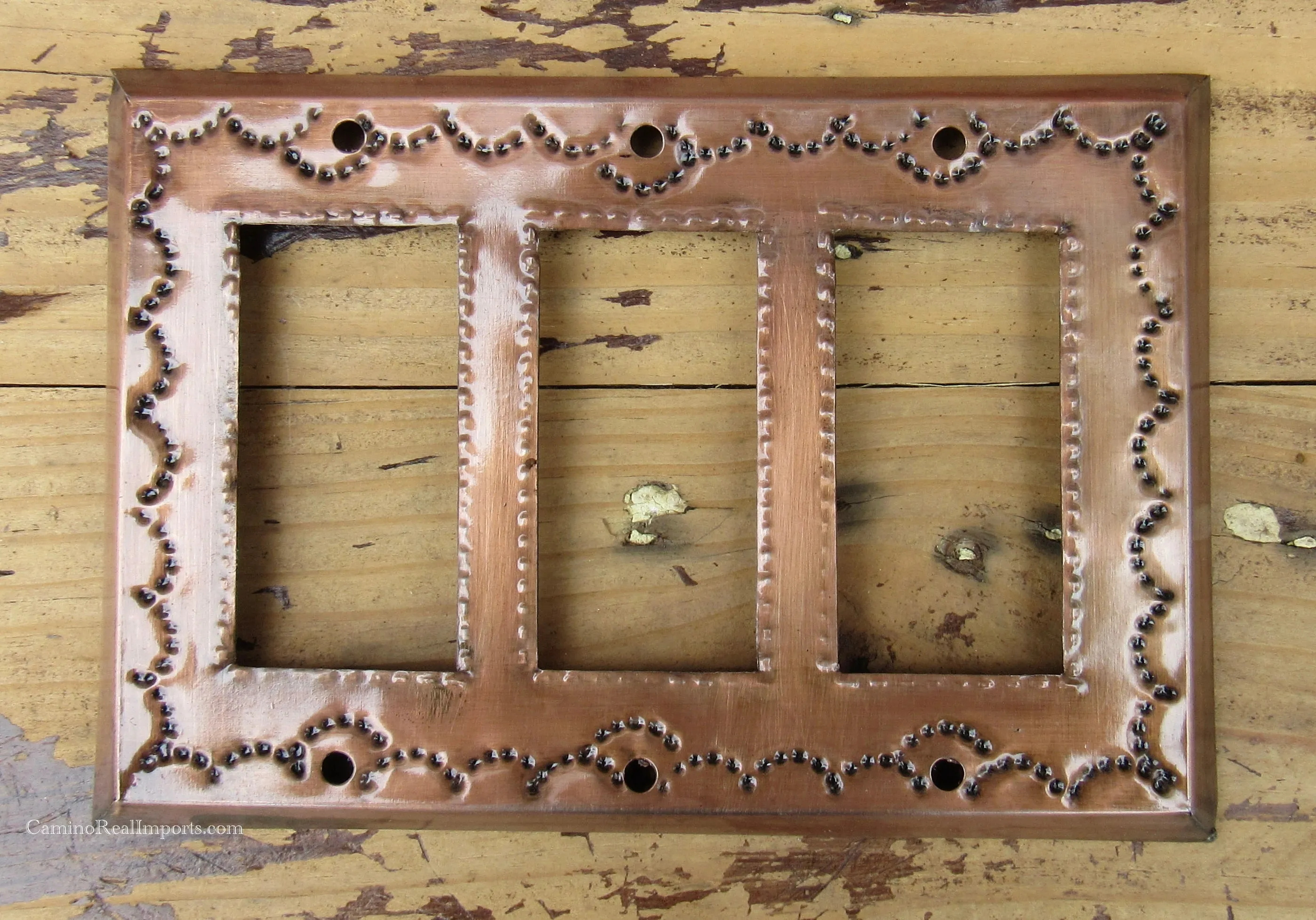 Mexican Tin Triple Rocker Switch Plate Covers