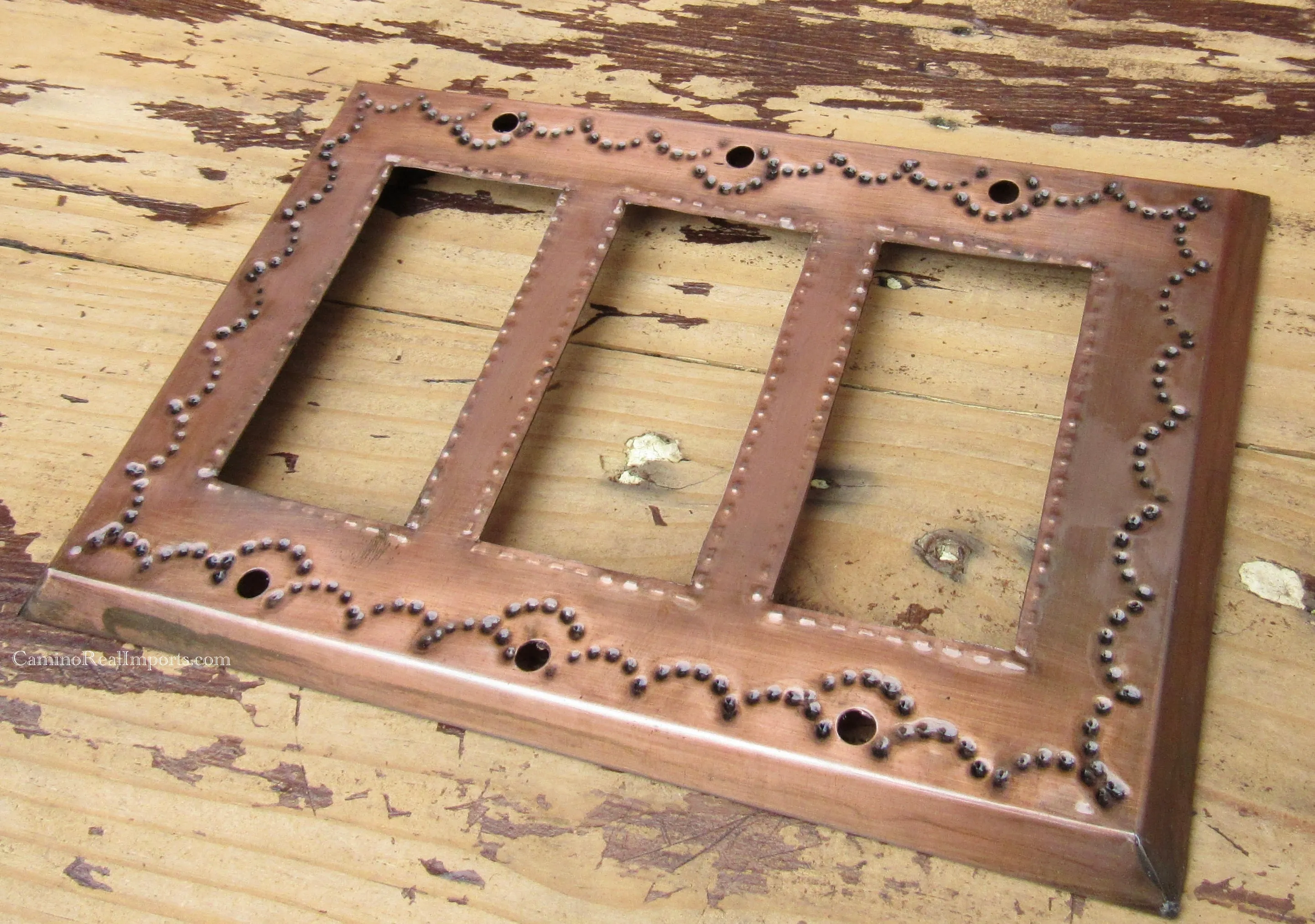 Mexican Tin Triple Rocker Switch Plate Covers
