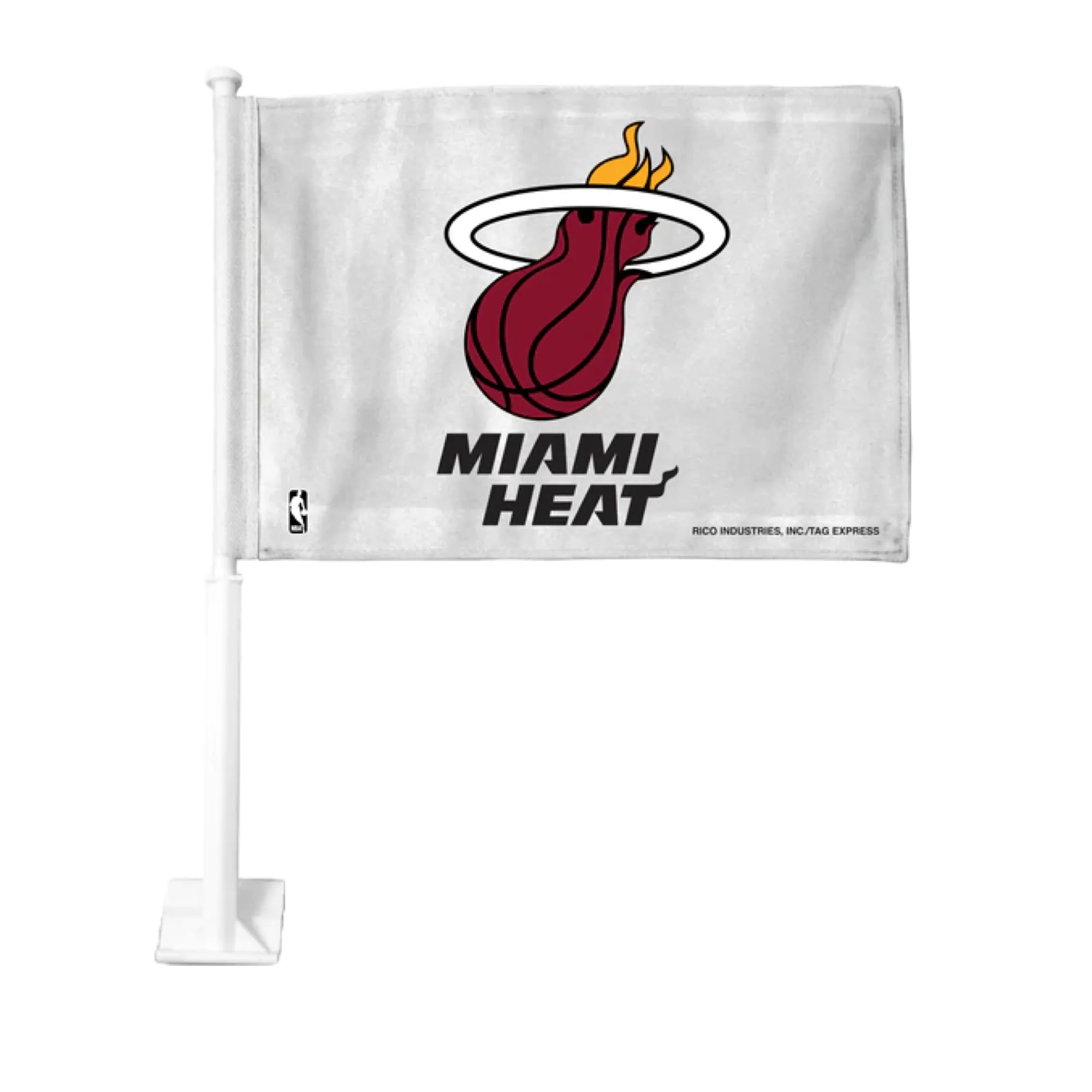 Miami HEAT White Car Flag