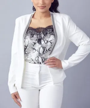 Michel Studded-Lapel Jacket