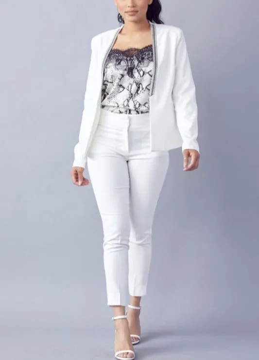 Michel Studded-Lapel Jacket