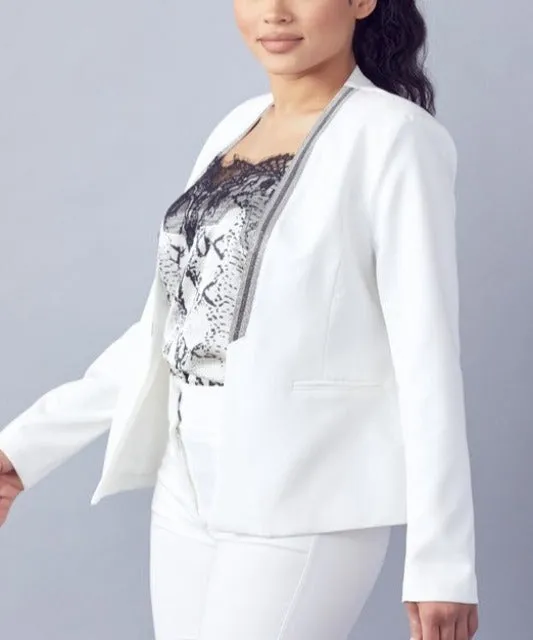 Michel Studded-Lapel Jacket