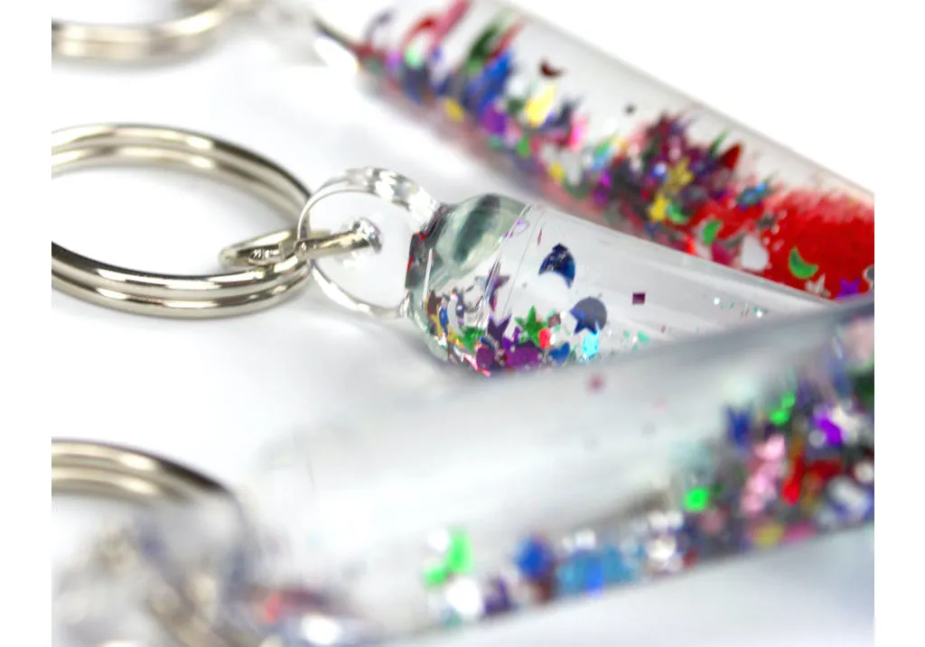 Mini Keychain Glitter Wand