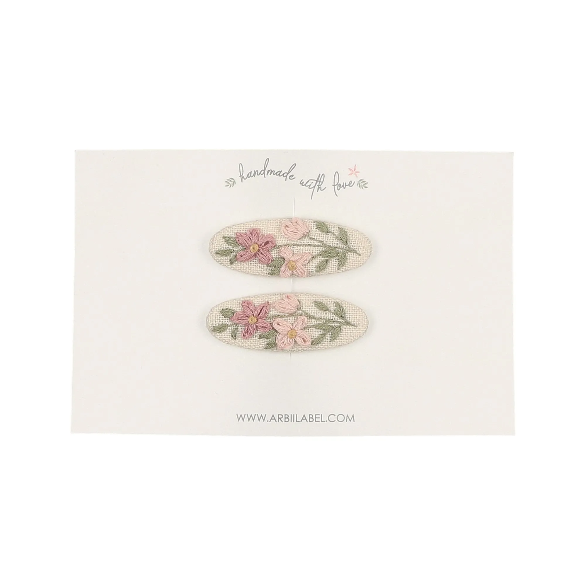 Mini Sweet Blossoms Embroidered Clips