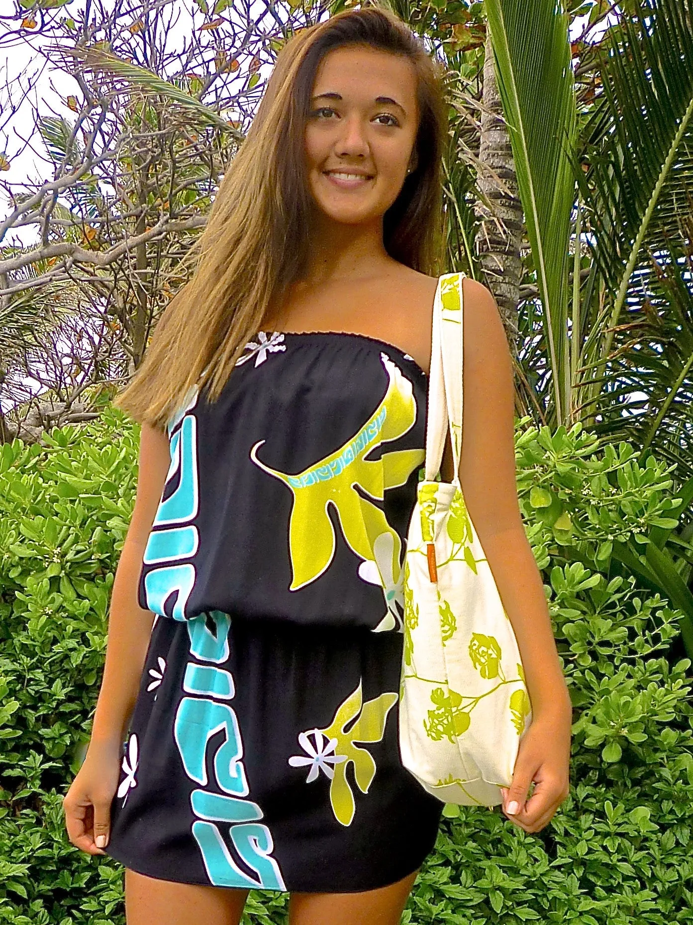 MINI TOTE BAG - NETIVE HAWAIIAN FLOWER NUKU I'WI