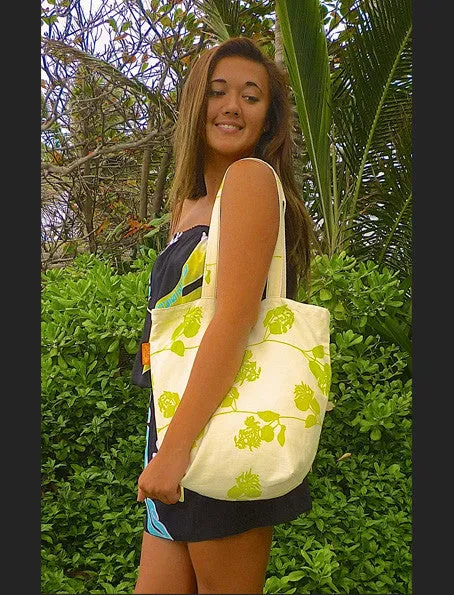 MINI TOTE BAG - NETIVE HAWAIIAN FLOWER NUKU I'WI