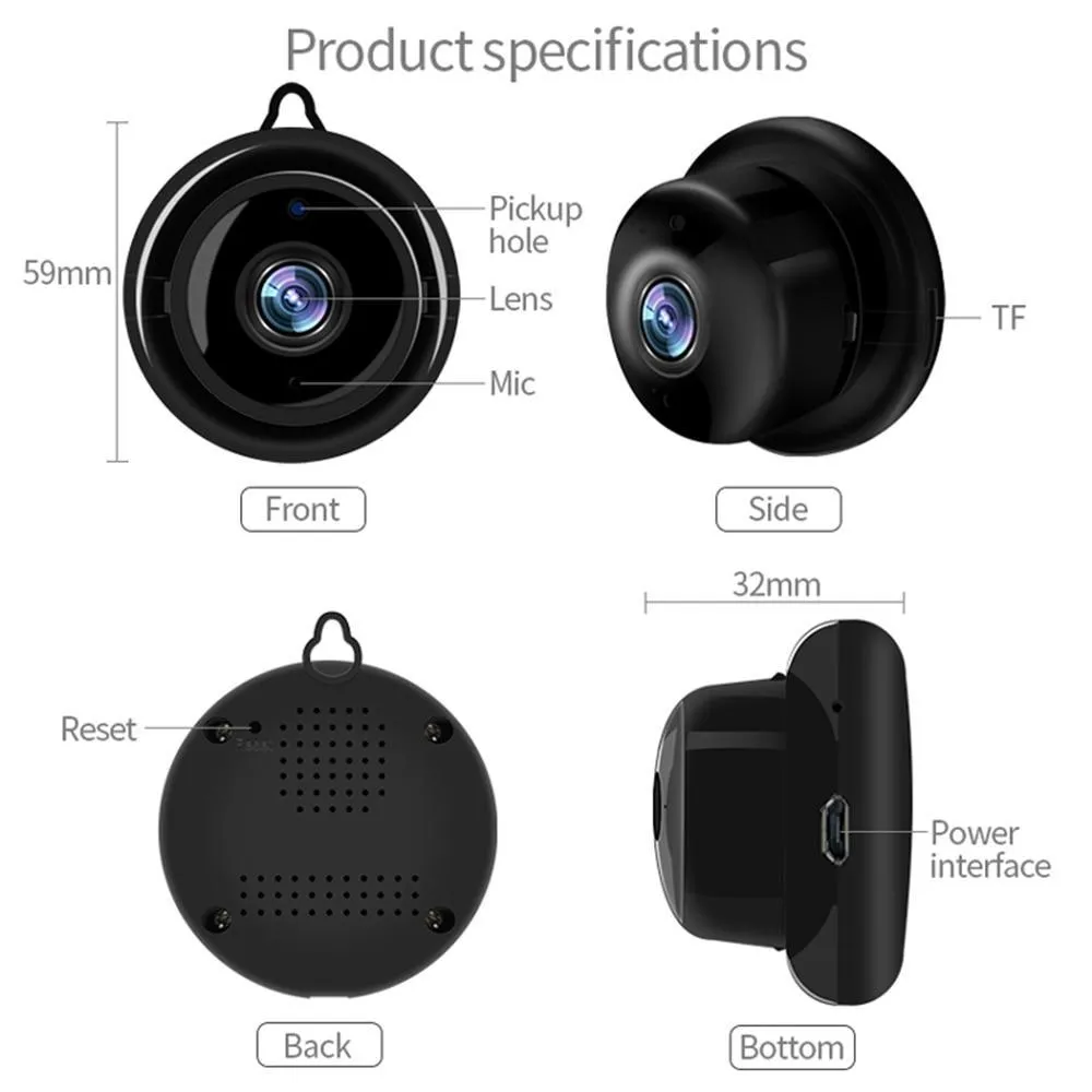 Mini Wireless WIFI IP Camera Smart Home Security Small Camera