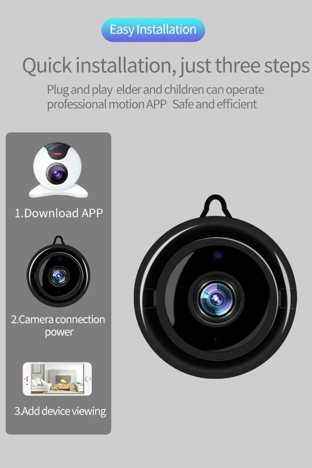 Mini Wireless WIFI IP Camera Smart Home Security Small Camera