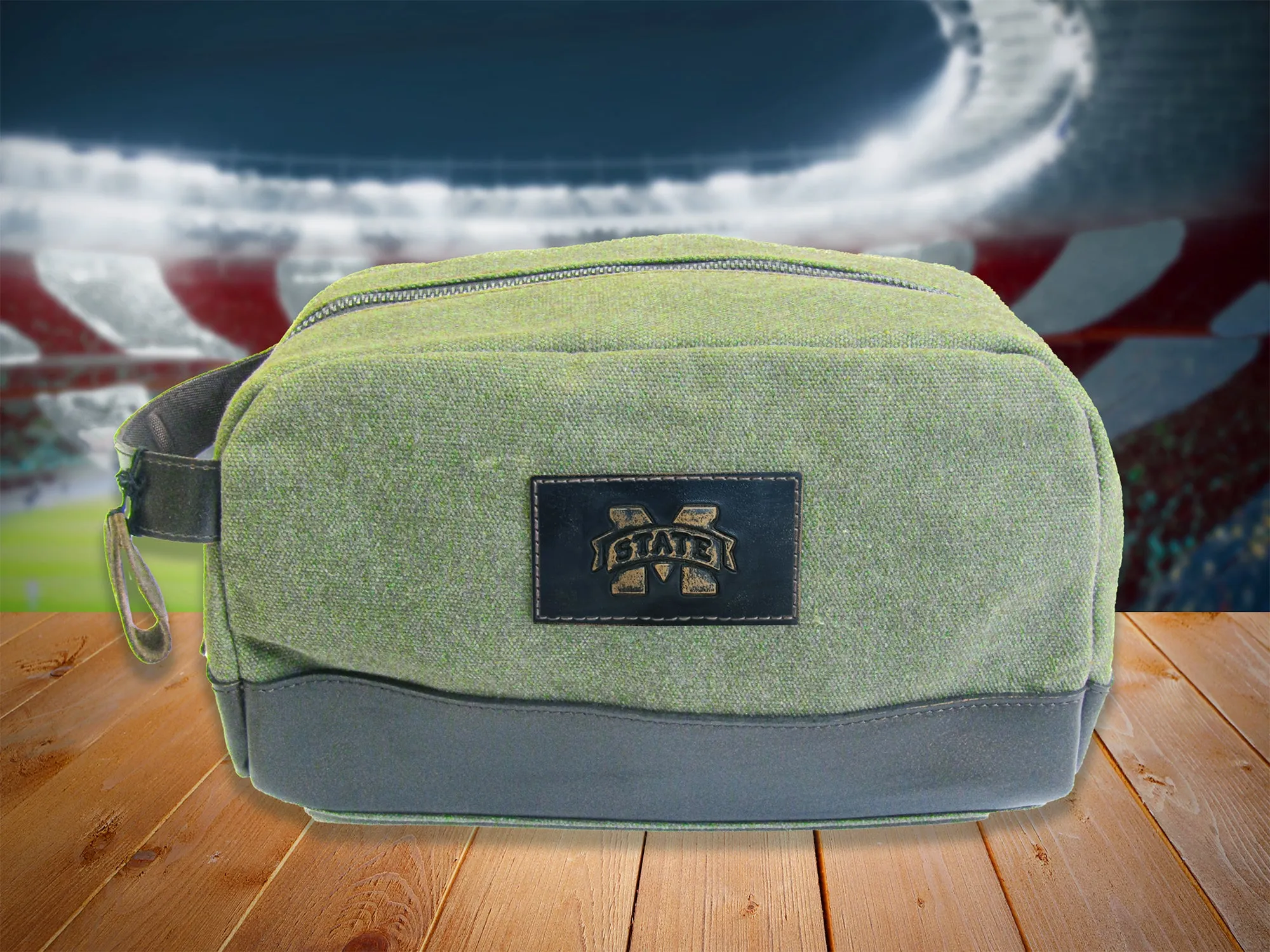 Mississippi State Bulldogs Waxed Canvas Toiletry Dopp Bag