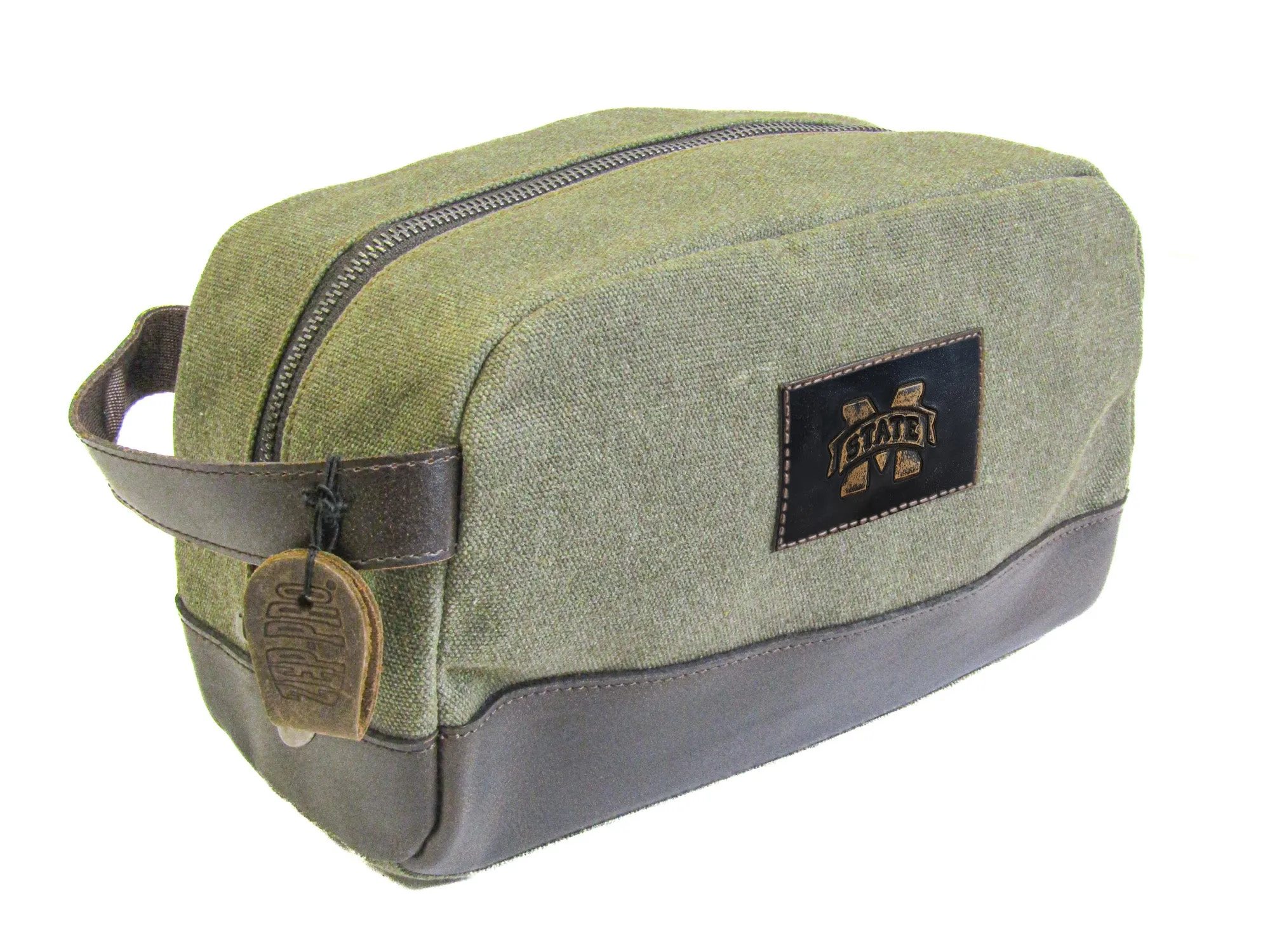 Mississippi State Bulldogs Waxed Canvas Toiletry Dopp Bag