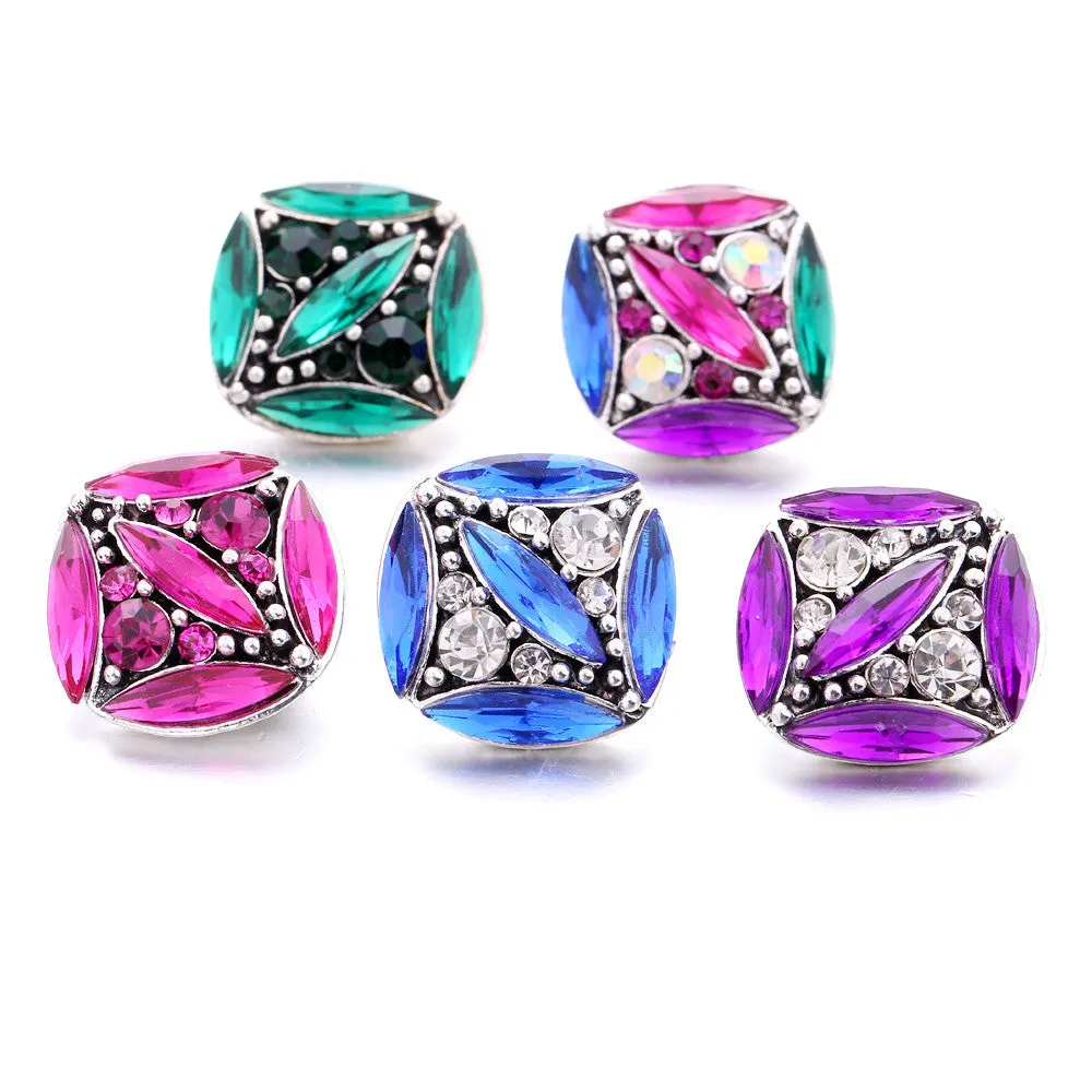 Mixed Gem Button Jewelry Snap