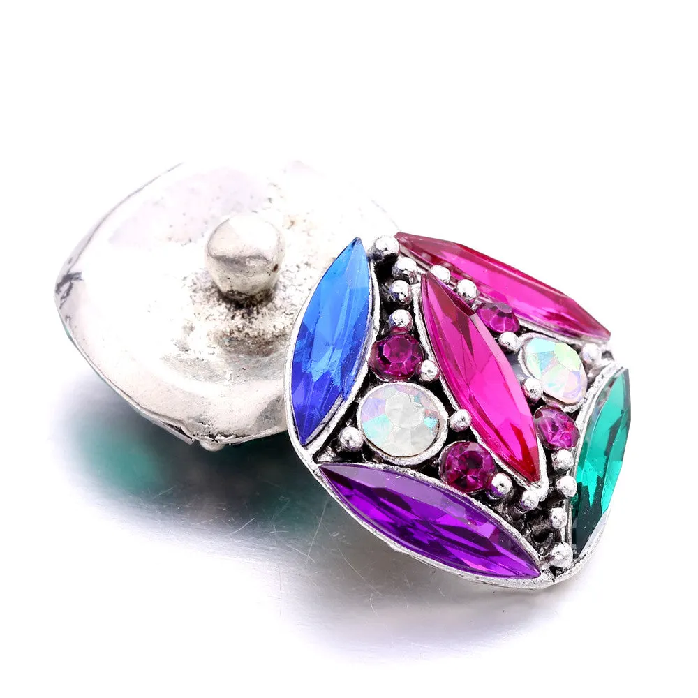 Mixed Gem Button Jewelry Snap