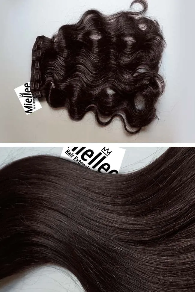 Mocha Brown 8 Piece Clip Ins - Wavy Hair